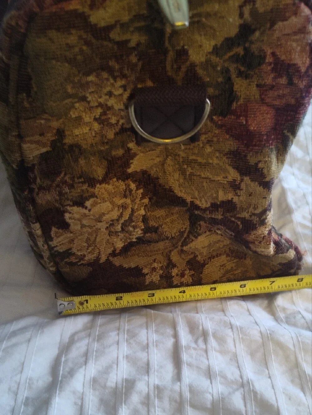 Pierre Cardin Brown Floral Tapestry Duffel Bag